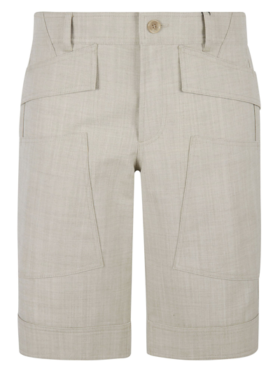Burberry Men Grain De Poudre Wool Bermuda Shorts In Beige