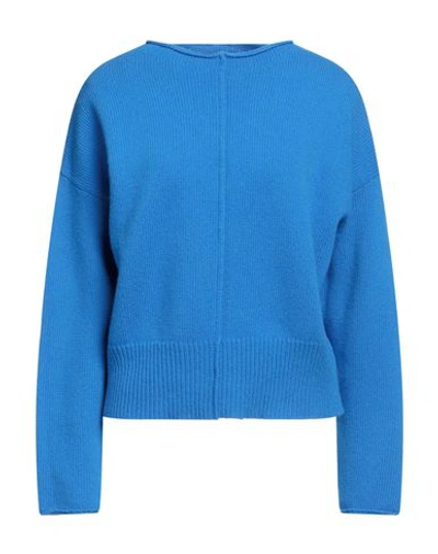 Shop Jucca Woman Sweater Azure Size L Virgin Wool In Blue