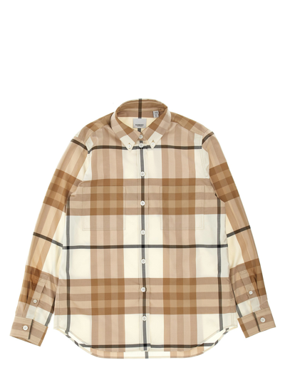 Shop Burberry Shirt With Check Pattern In Multicolour