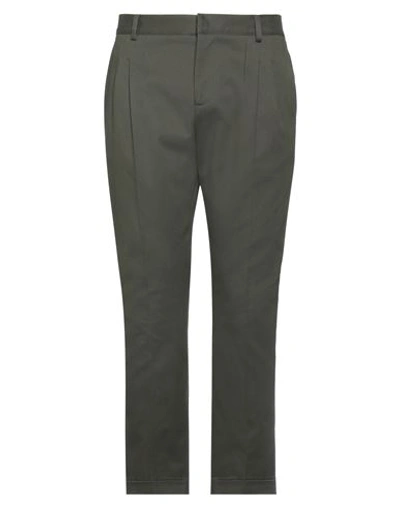 Shop Grey Daniele Alessandrini Man Pants Dark Green Size 34 Cotton, Elastane