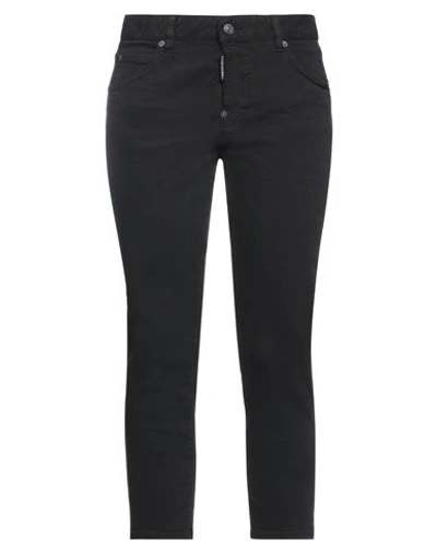 Shop Dsquared2 Woman Cropped Pants Black Size 2 Cotton, Elastane