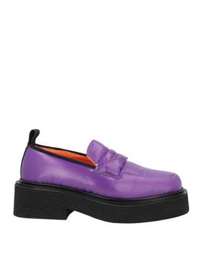 Shop Marni Woman Loafers Mauve Size 6 Textile Fibers In Purple