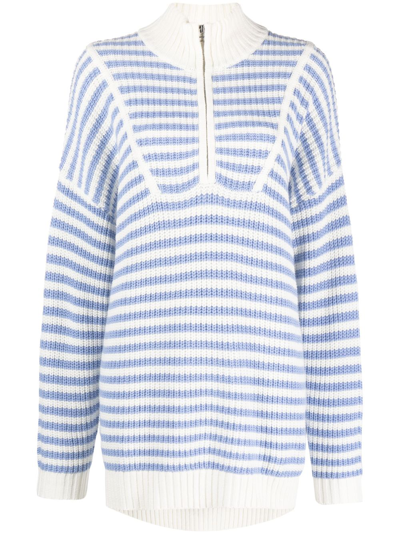 Shop Staud Blue Hampton Striped Sweater
