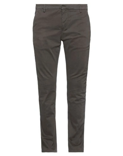 Shop Dondup Man Pants Dark Brown Size 30 Cotton, Elastane