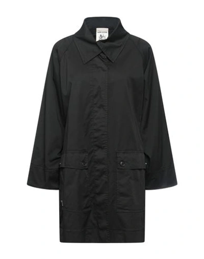 Shop Semicouture Woman Overcoat Black Size S Cotton, Elastane