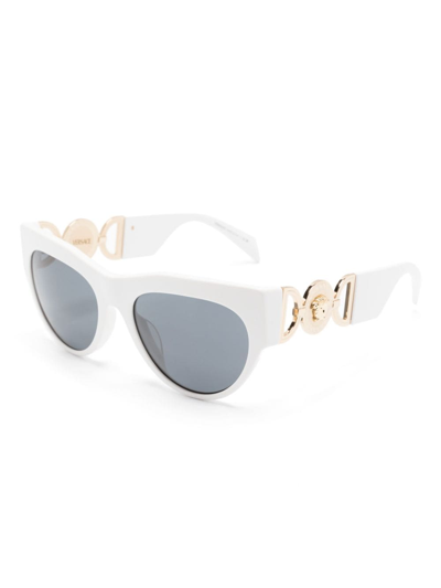 Shop Versace Medusa Cat-eye Sunglasses In Weiss