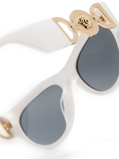 Shop Versace Medusa Cat-eye Sunglasses In Weiss