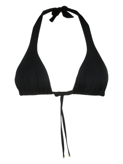 Shop Dolce & Gabbana Halterneck Triangle Bikini Top In N0000 Nero