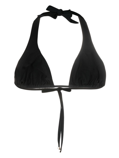Shop Dolce & Gabbana Halterneck Triangle Bikini Top In N0000 Nero