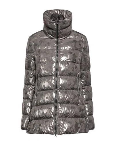 Shop Annie Paris Woman Down Jacket Lead Size 4 Polyester In Grey