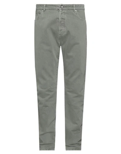 Shop Brunello Cucinelli Man Jeans Military Green Size 34 Cotton