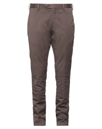 Shop Devore Incipit Man Pants Dark Brown Size 38 Cotton, Elastane