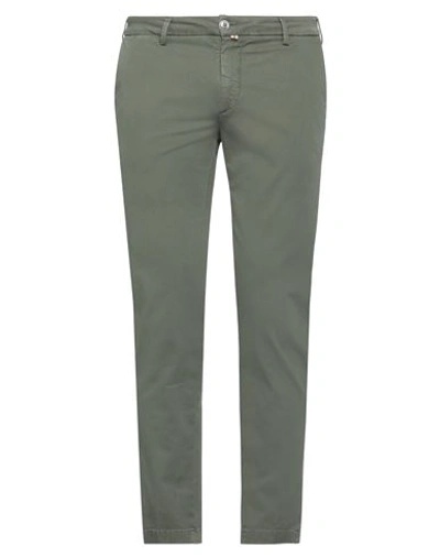 Shop Baronio Man Pants Military Green Size 34 Cotton, Elastane