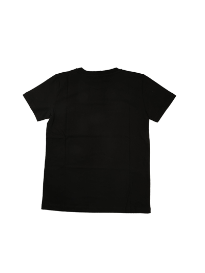 Shop Balmain Black T-shirt With White And Silver Logo In 930bc