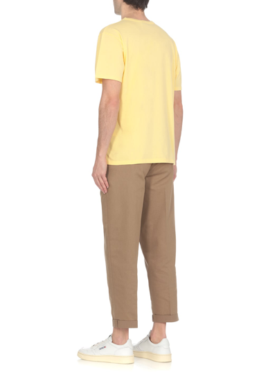 Shop Maison Kitsuné Fox Head T-shirt In Soft Yellow