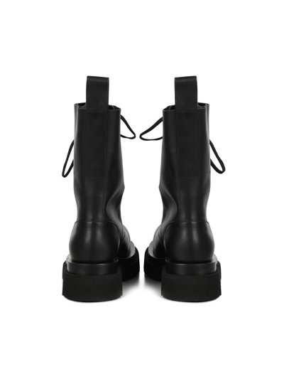 Shop Bottega Veneta Lug Lace Up Boots In Black