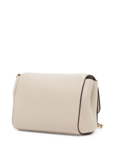 Shop Mulberry White 'lily' Crossbody Bag With Twist-lock Detail And Grained Texture In Leather Woman