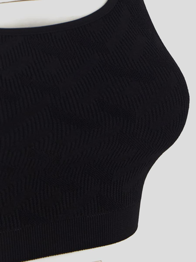 Shop Versace Knit Cropped Top In Black