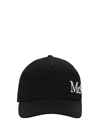 Shop Alexander Mcqueen Baseball Hat In Black/ivory