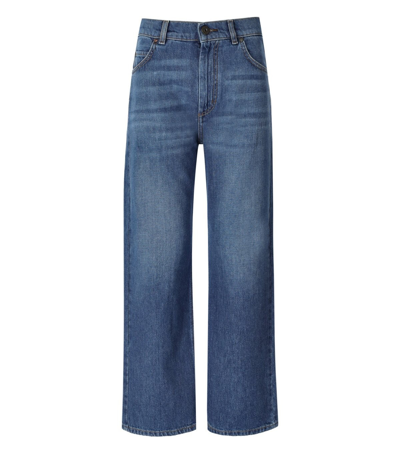 Shop Max Mara Caden Medium Blue Loose Fit Jeans