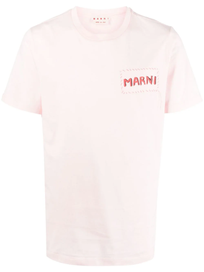 Shop Marni T-shirt Con Logo In Pink