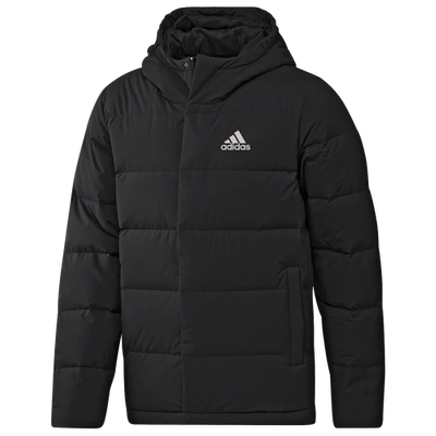 Shop Adidas Originals Mens Adidas Helionic Hooded Down Jacket In Black