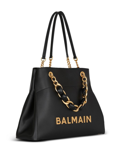 Shop Balmain Logo-plaque Tote Bag In 0pa