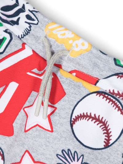 Kenzo Varsity Tiger-print Drawstring Skirt In Grey