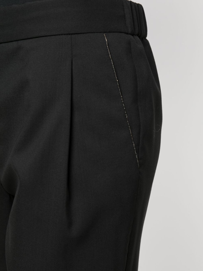 Shop Fabiana Filippi Virgin-wool Cropped Trousers In Black