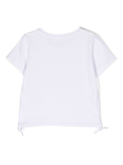 Shop Michael Kors Metallic-finish Logo Jersey T-shirt In White