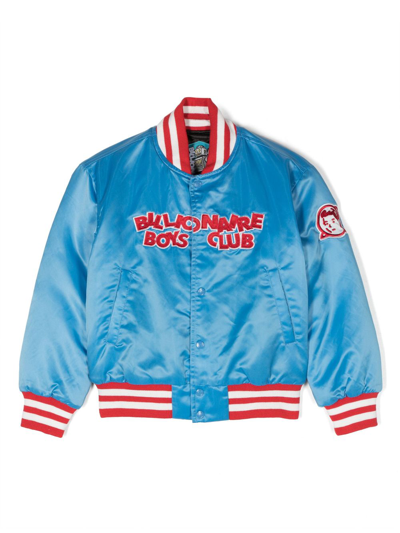 Shop Billionaire Boys Club Satin-finish Bomber Jacket In Blue