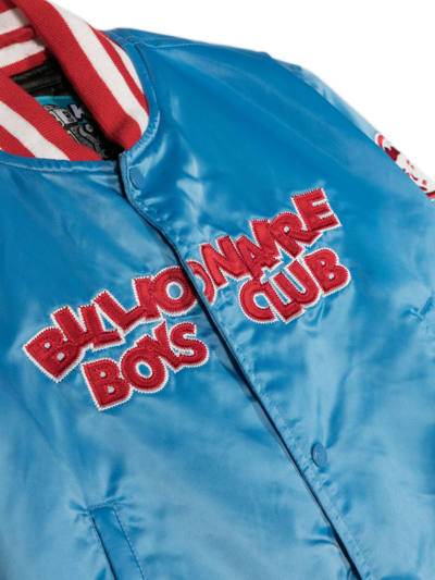 Shop Billionaire Boys Club Satin-finish Bomber Jacket In Blue