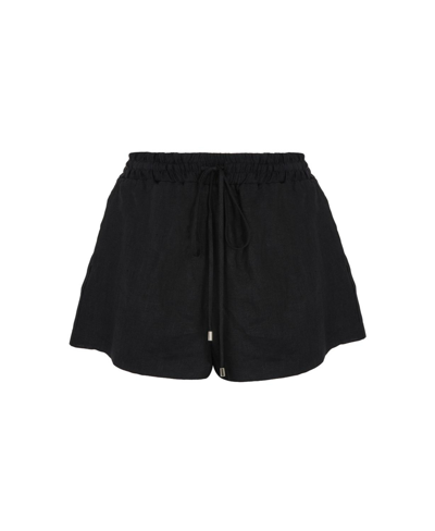 Shop Nocturne Women's Linen Mini Shorts In Black