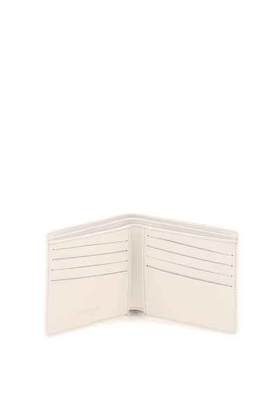 Shop Maison Margiela Grained Leather Bi-fold Wallet In White