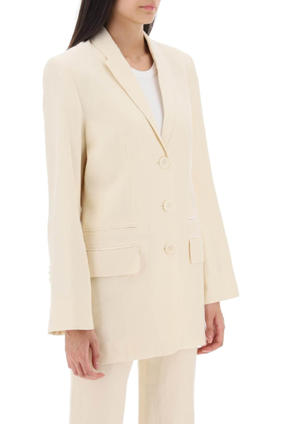 Shop By Malene Birger Porter Linen Blend Blazer In Beige