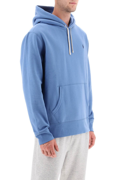 Shop Polo Ralph Lauren Logo Embroidery Sweatshirt In Light Blue