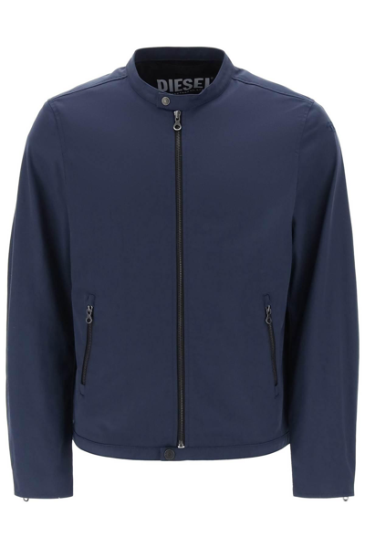 Shop Diesel 'j-glory' Nylon Twill Jacket In Blue