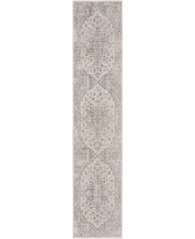 Nourison Astra Machine Washable Asw12 2'2" X 8' Runner Area Rug In Silver