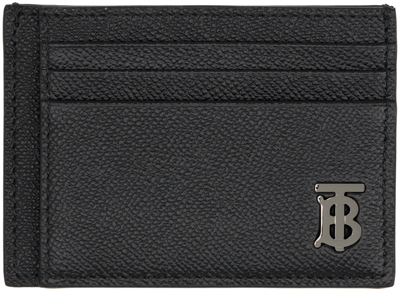 Shop Burberry Black 'tb' Money Clip Card Holder