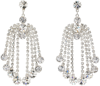 Shop Magda Butrym Silver Crystal Drop Earrings