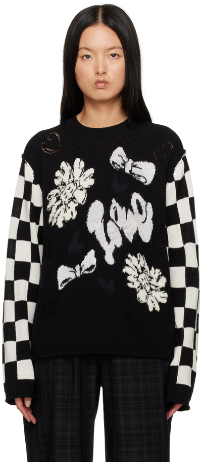 Shop Tao Black Jacquard Sweater In 1 Black