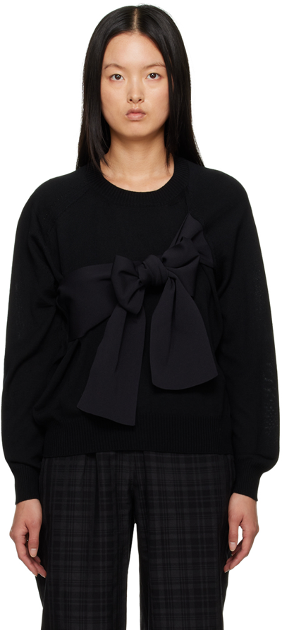 Shop Tao Black Bow Sweater In 1 Black