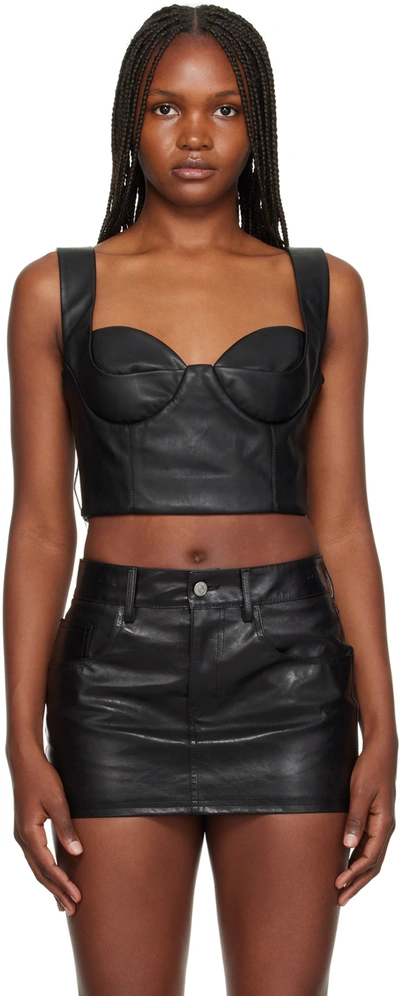 Aleksandre Akhalkatsishvili Black Padded Faux-leather Corset In Black