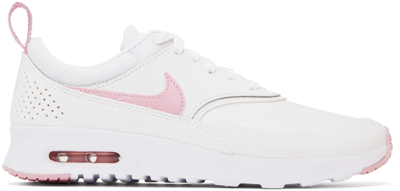 Shop Nike White Air Max Thea Premium Sneakers In White/med Soft Pink-