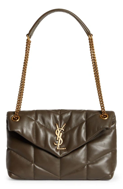 Shop Saint Laurent Small Loulou Leather Puffer Bag In Light Musk