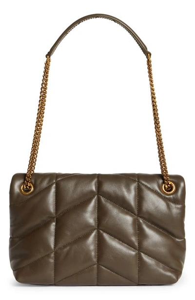 Shop Saint Laurent Small Loulou Leather Puffer Bag In Light Musk
