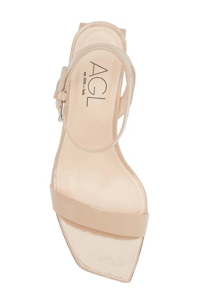 Agl Attilio Giusti Leombruni Angie Block Heel Asymmetric Slide Sandal In Basic-basic
