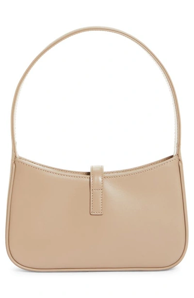 Shop Saint Laurent Micro Le 5 À 7 Leather Hobo In Dark Beige