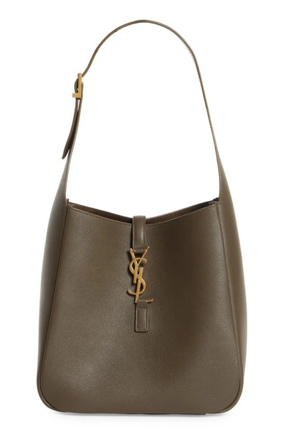 Shop Saint Laurent Small Le 5 À 7 Leather Hobo In Light Musk