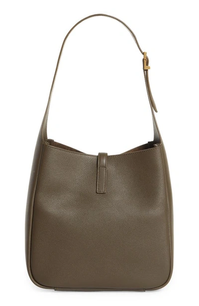 Saint Laurent Small Le 5 À 7 Leather Hobo In Light Musk